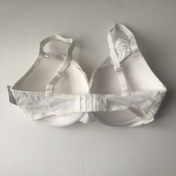 Women  LACE PLUNGE PUSH-UP Bra -Auden White 32DD - Picture 2 of 10